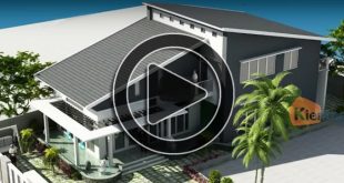 Phim 3D mẫu nhà biệt thự vườn 2 tầng tại Thái Bình