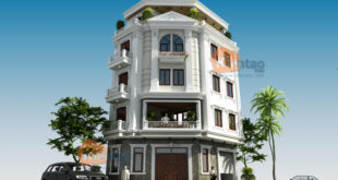 Mẫu nhà phố lô góc 5 tầng 6,6x10,9m tại Tân Triều, Thanh Trì, Hà Nội - Phối cảnh 01