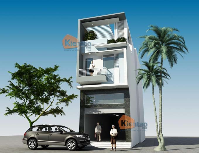 PC1 - Thiết kế nhà phố 3 tầng mặt tiền 5m có gác lửng tại Hà Đông