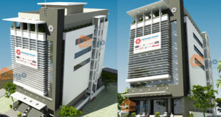 Mẫu nhà phố 8 tầng kết hợp kinh doanh rộng 14x30m tại Hải Phòng - Phối cảnh kiến trúc - NP38